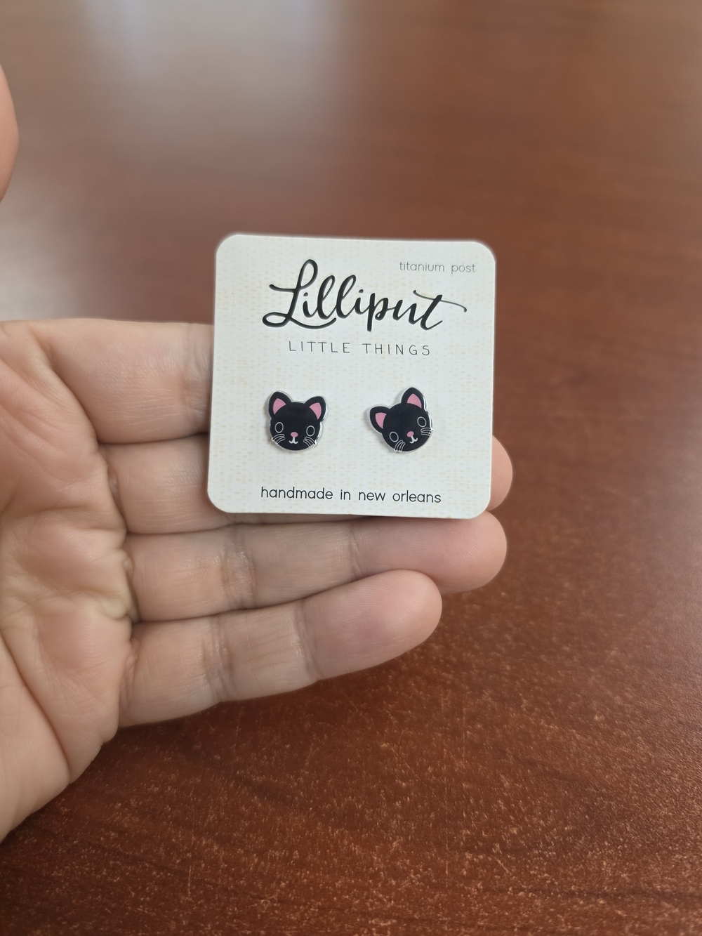 Lilliput Little Things Black Cat Stud Earrings